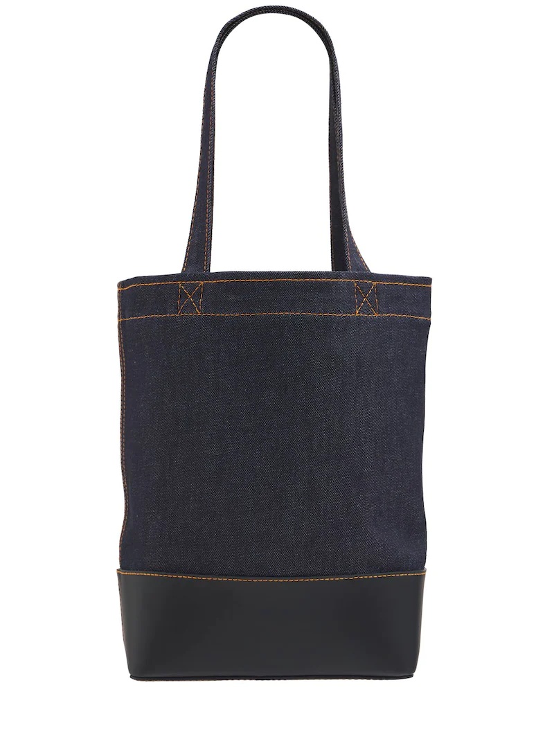 AXEL SMALL DENIM & LEATHER TOTE BAG - 6