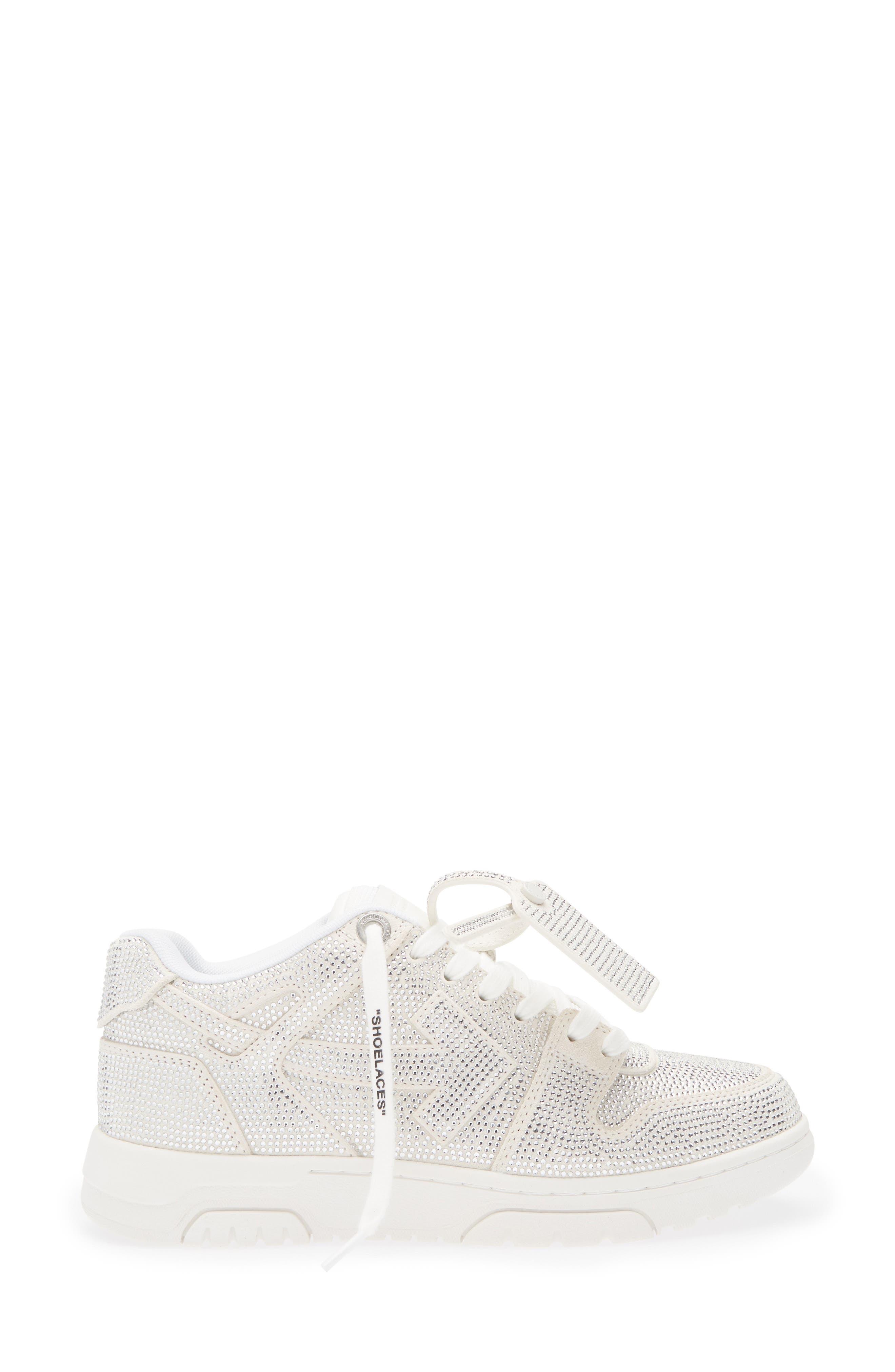 Off-White Out of Office Crystal Embellished Low Top Sneaker in White - 3