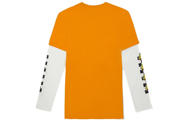 Vans Vans Small Yellow Printing Sports Long Sleeves Couple Style Orange VN0A54MS183 outlook