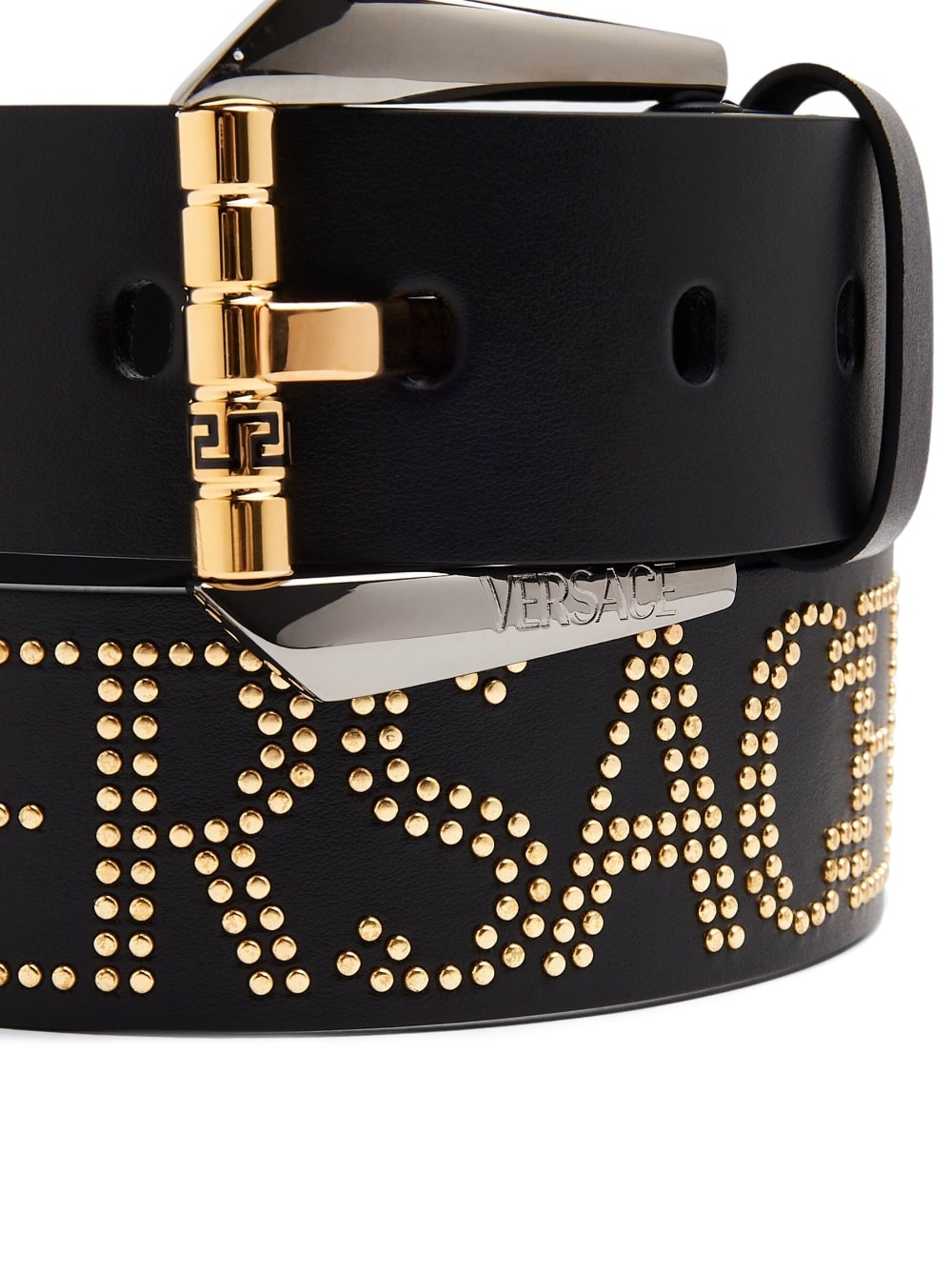 logo-studded Greca belt - 3