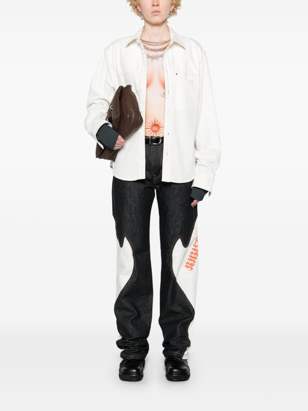 herringboned cotton shirt - 3