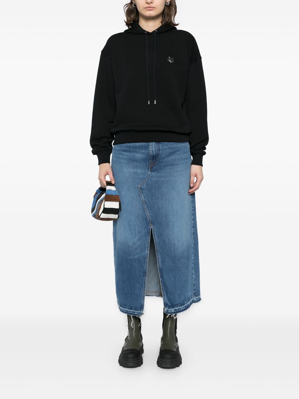 bold-fox-head-patched hoodie - 2