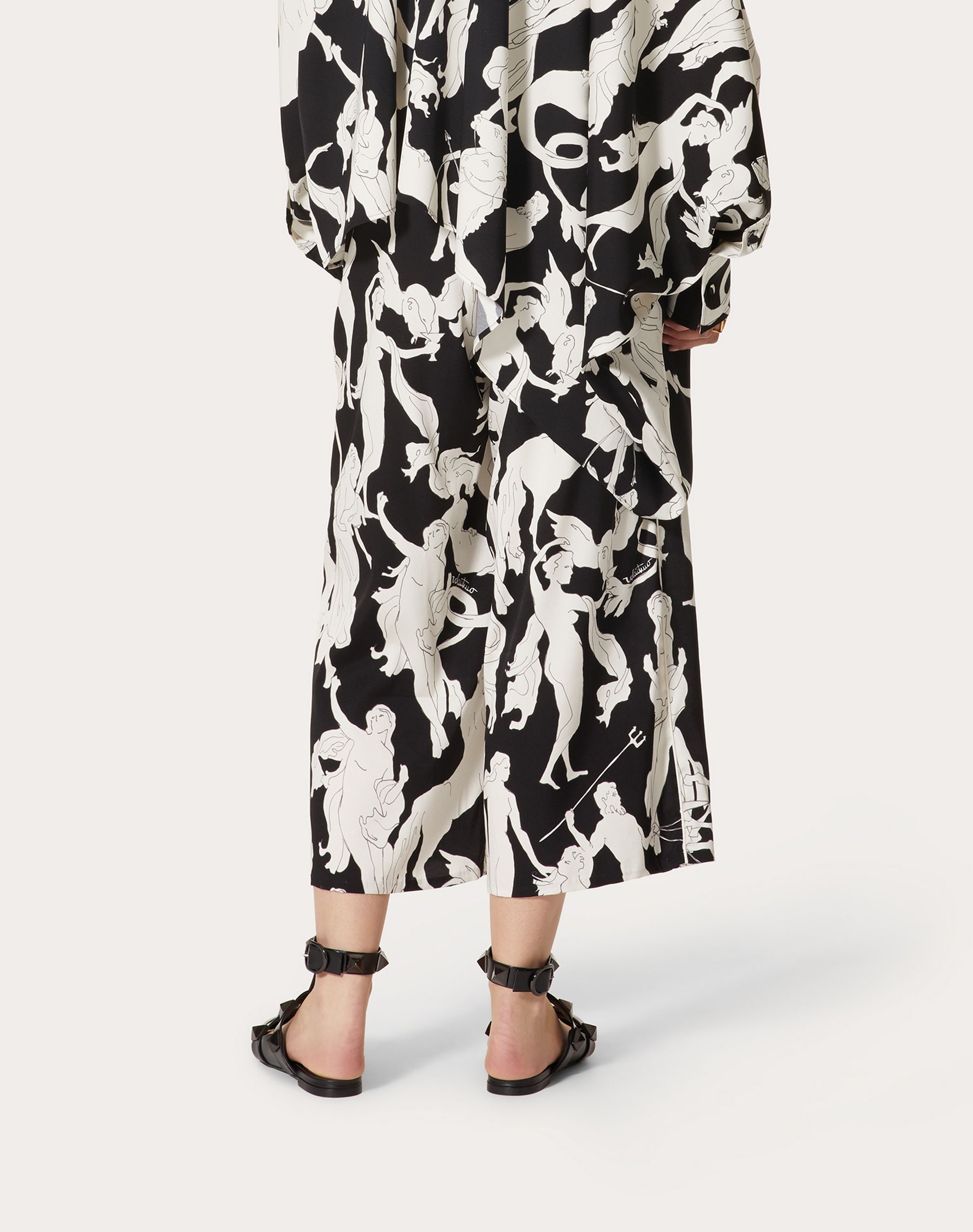 PRINTED STRETCH TWILL PANTS - 4