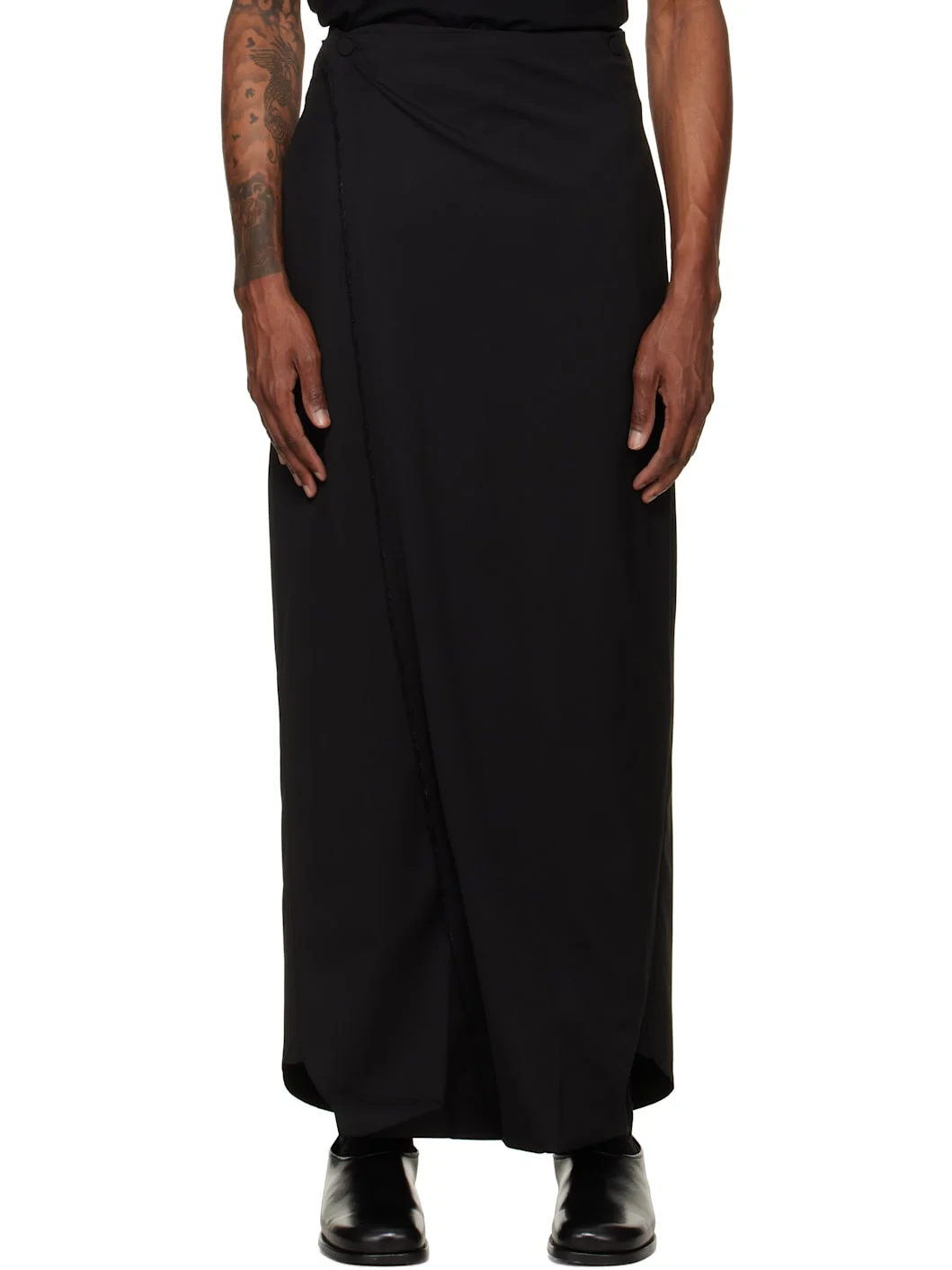 Black Cursus Drape Trousers - 1