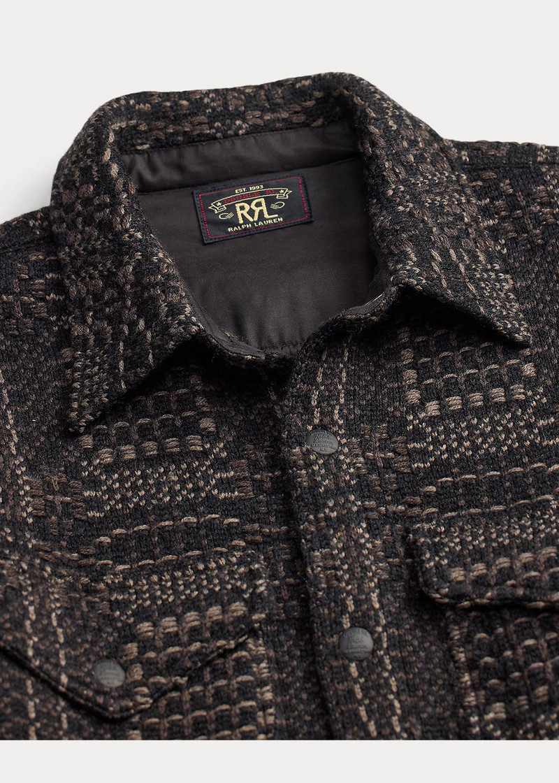 Jacquard-Knit Wool Overshirt Sweater 3