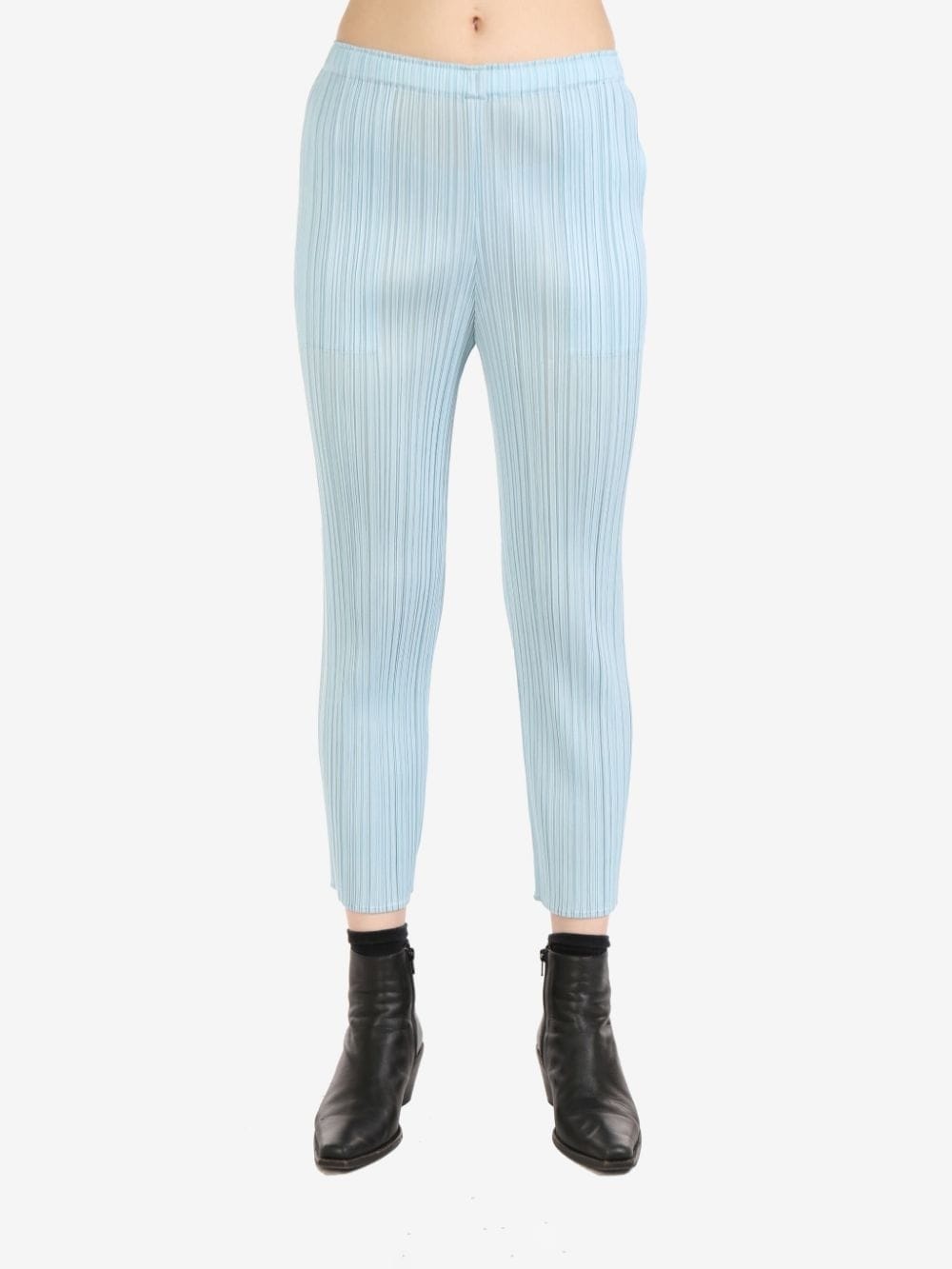 plissÃ©-effect slim-fit trousers - 2
