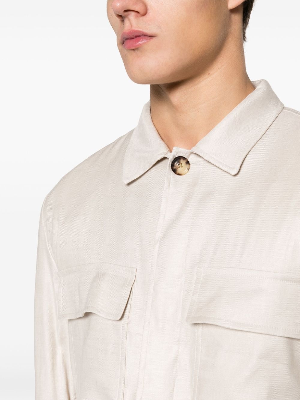classic-collar shirt jacket - 5