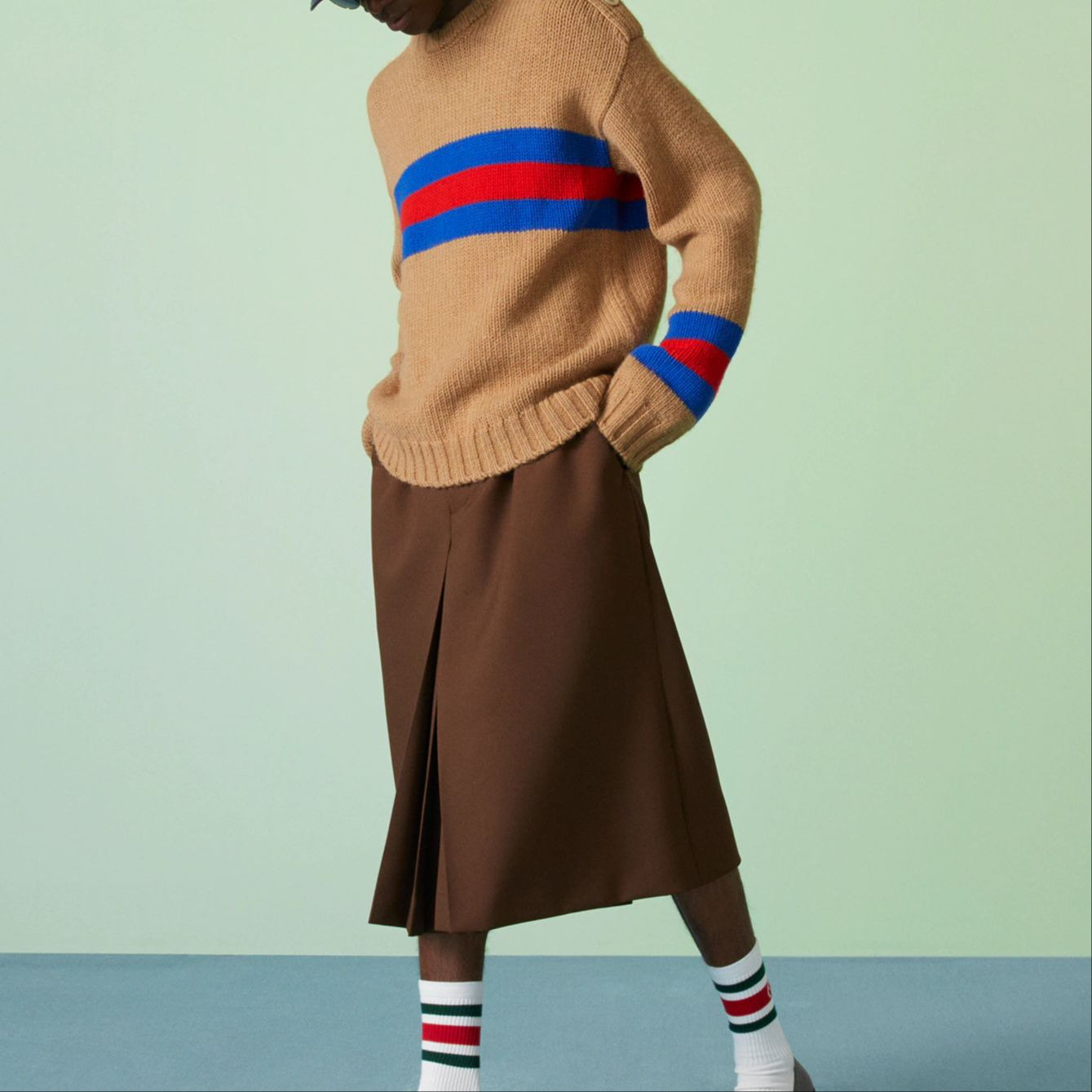 Gucci Wool Mohair Sweater With Web Intarsia 'Camel' 750841-XKDF2-2032 - 4