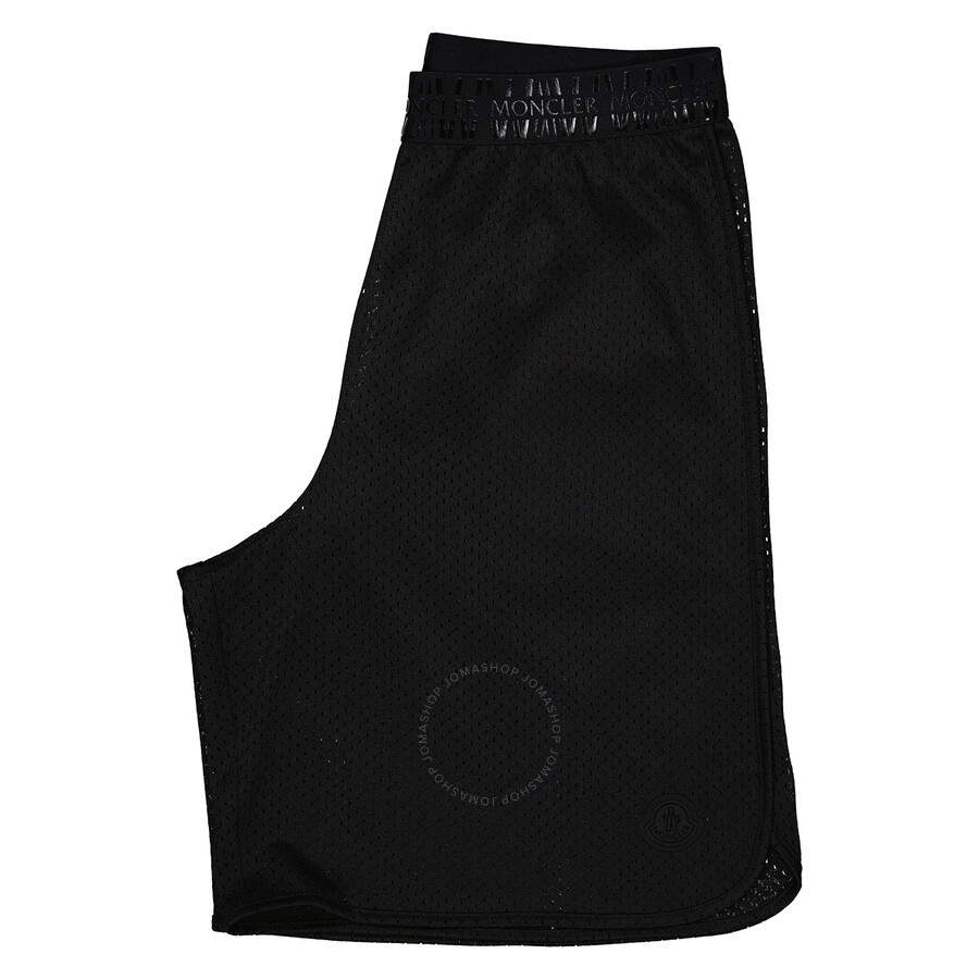 Moncler Ladies Black Logo-Waistband Shorts - 7