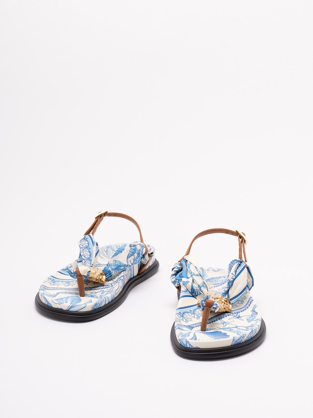 Fabric And Calf Leather Sandals - 2