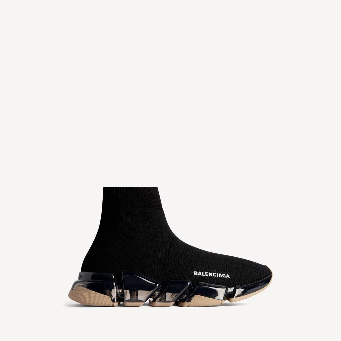Men's Speed 2.0 Full Clear Sole Recycled Knit Sneaker in Black/beige - 1