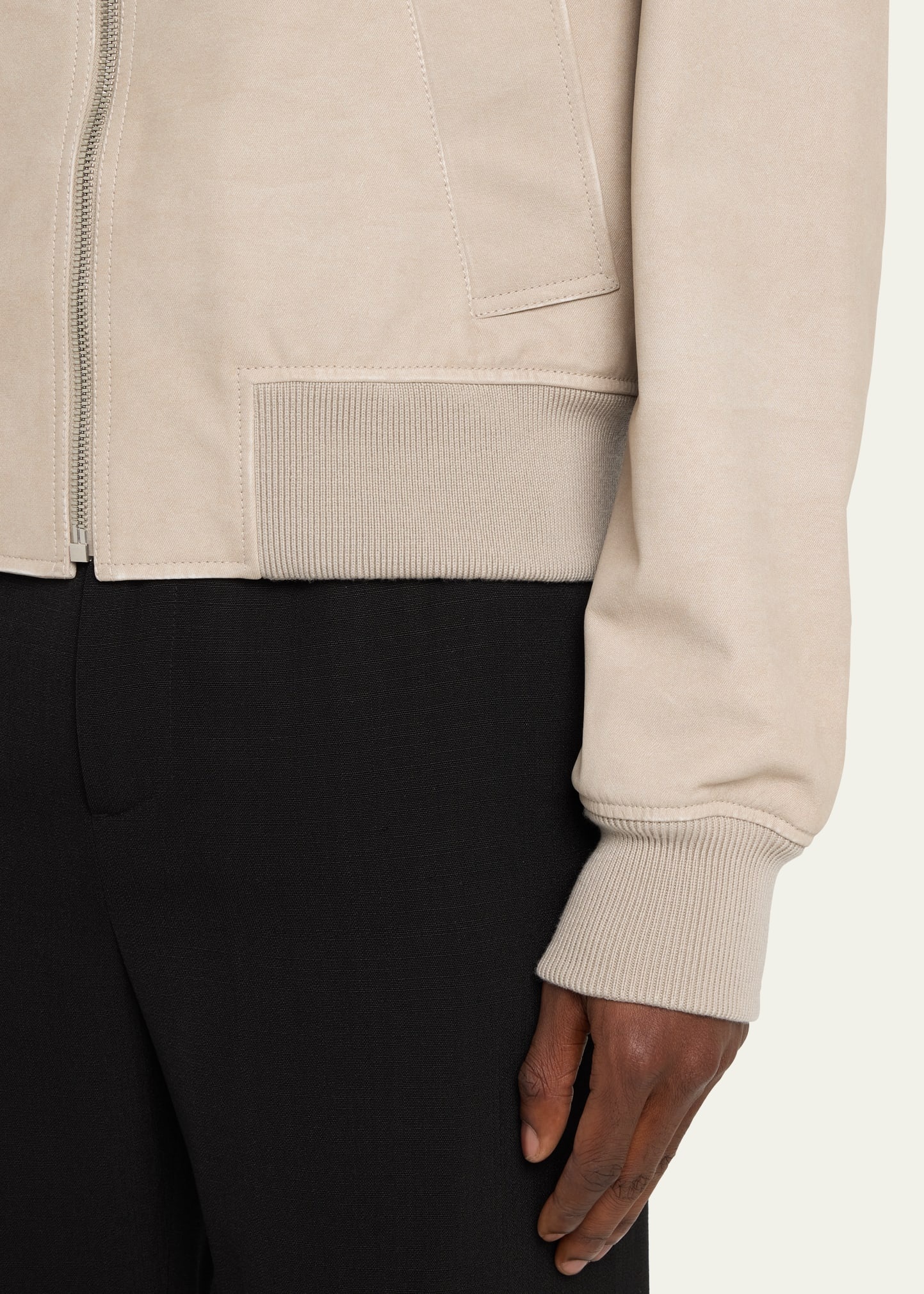 Men's Printed Nubuck Blouson Jacket - 5