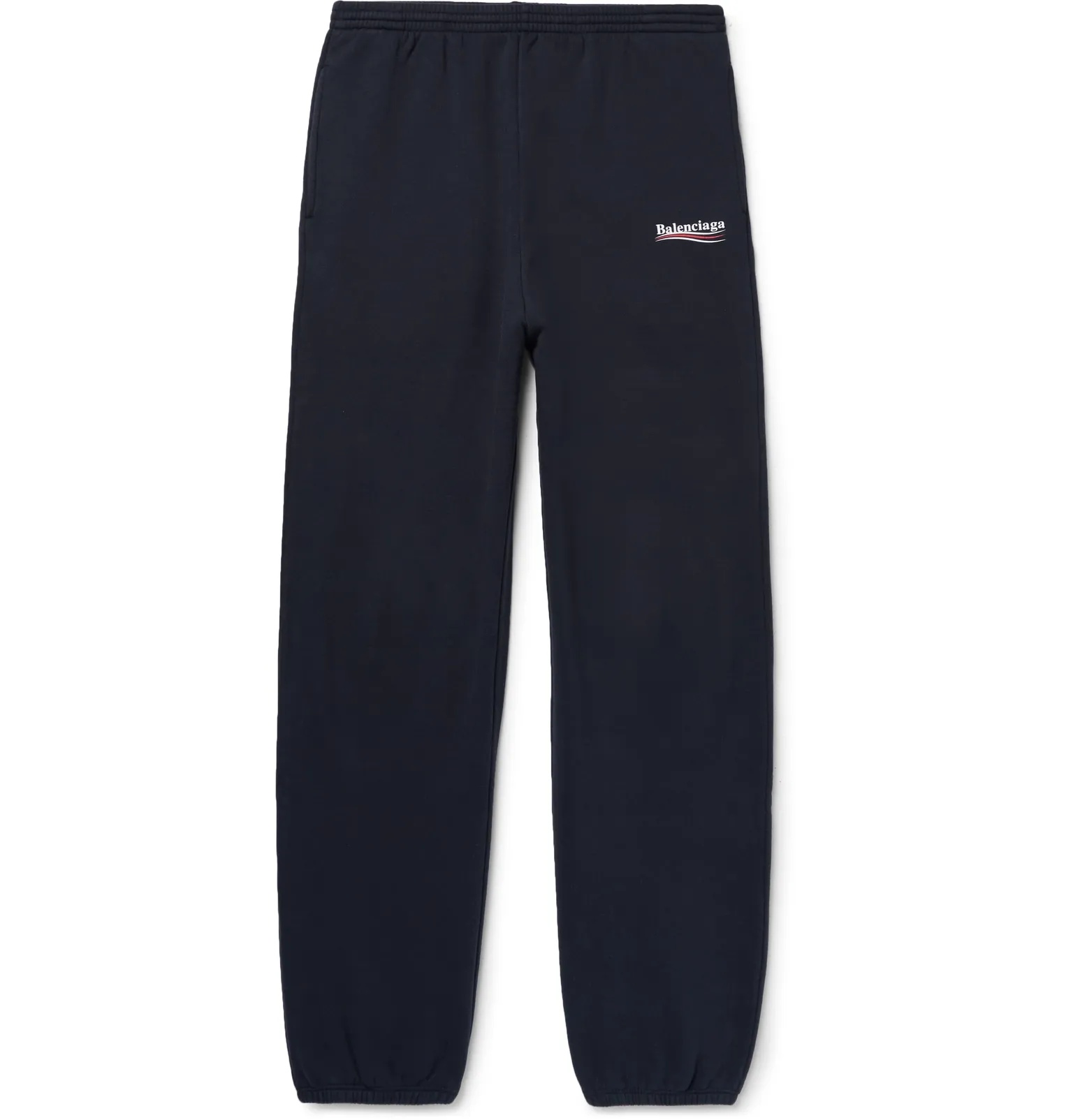 Tapered Logo-Print Fleece-Back Cotton-Blend Jersey Sweatpants - 1