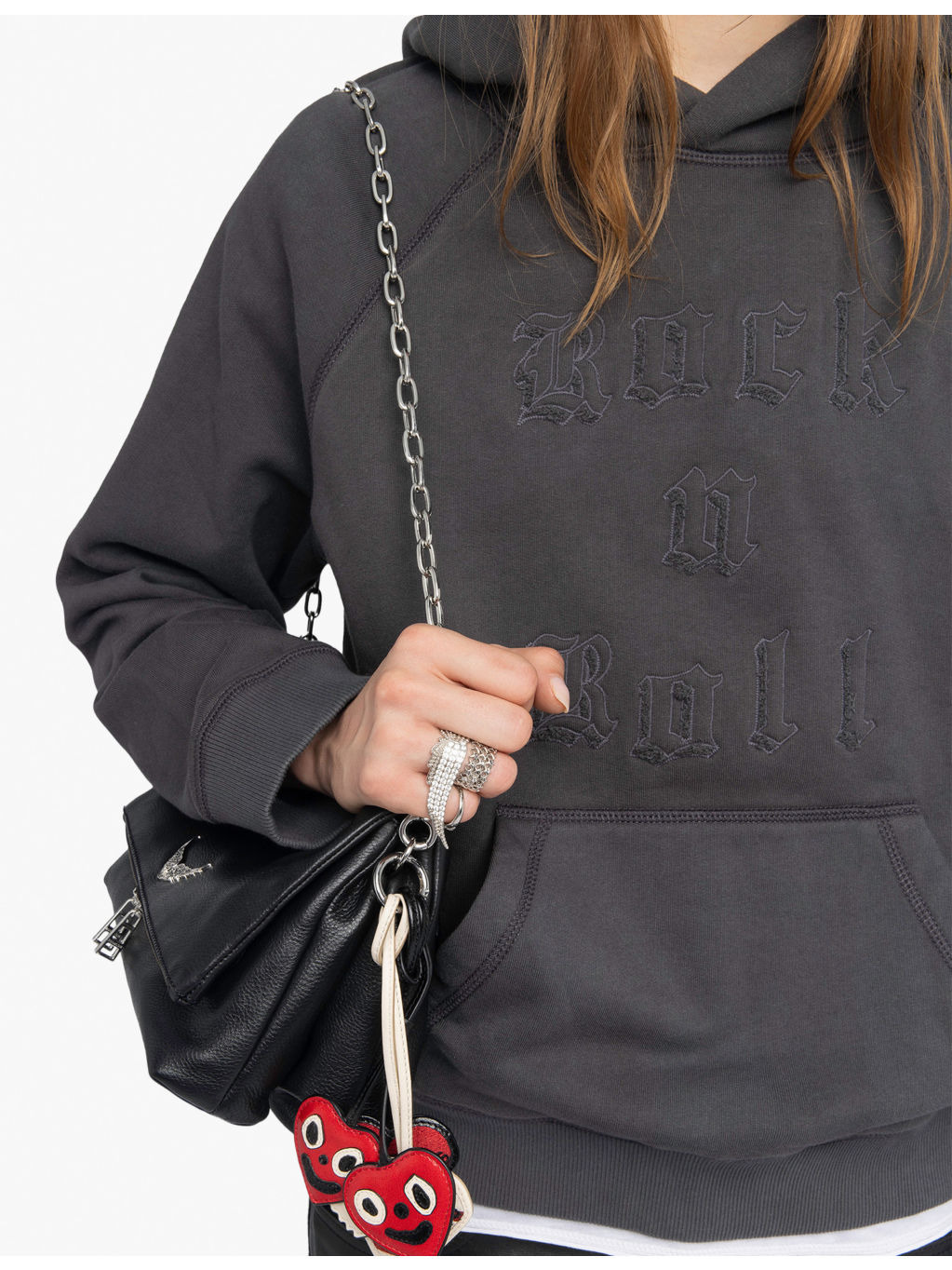 Georgy Rhinestone-Text Cotton-Jersey Hooded Sweatshirt - 5