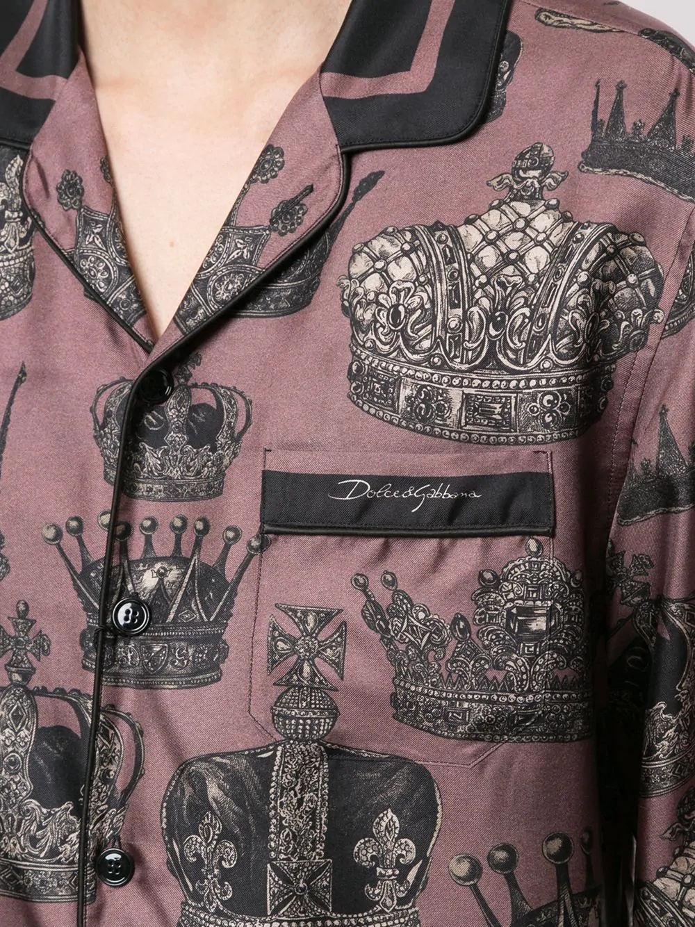 crown print pyjama shirt - 5