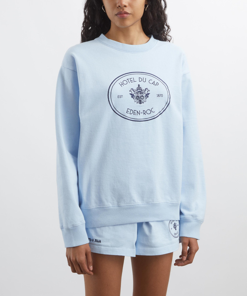 Sporty & Rich Ciel-Navy Eden Crest Crew-Neck Sweatshirt outlook