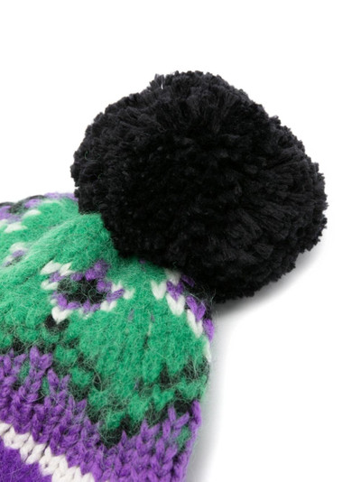 Moncler Grenoble intarsia-knit pompom-detail beanie outlook