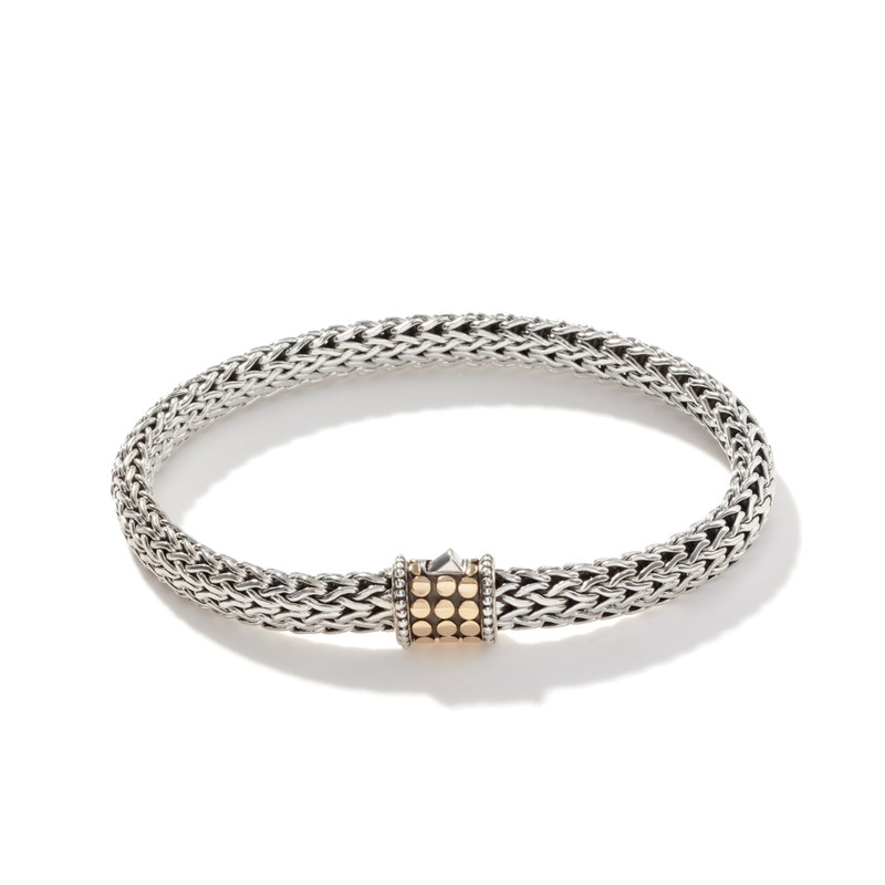 Icon Dot Bracelet, Sterling Silver, Gold, 6.5MM 1