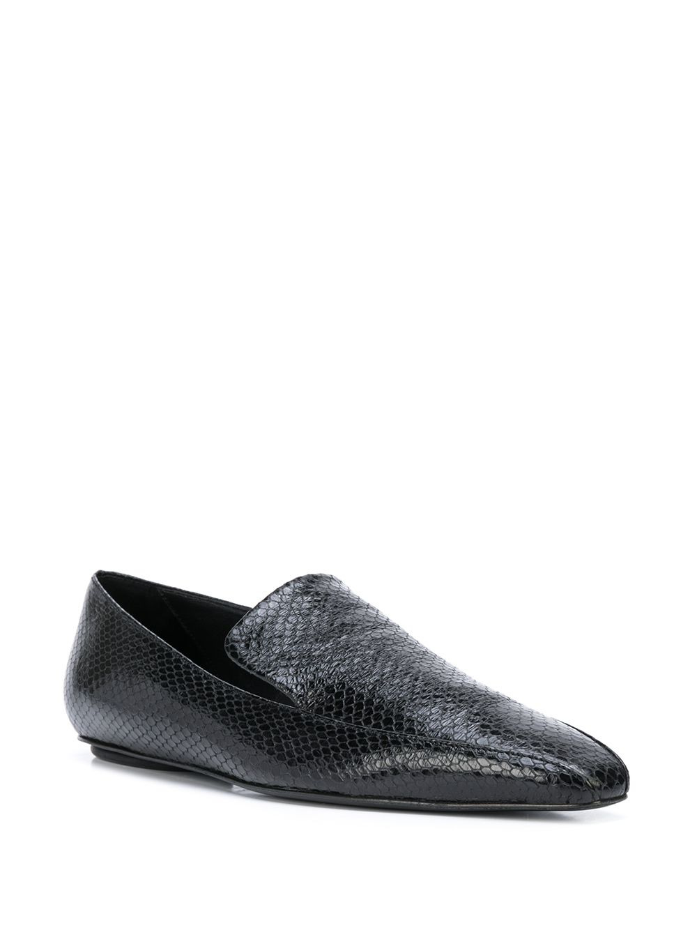 embossed square-toe loafers - 2