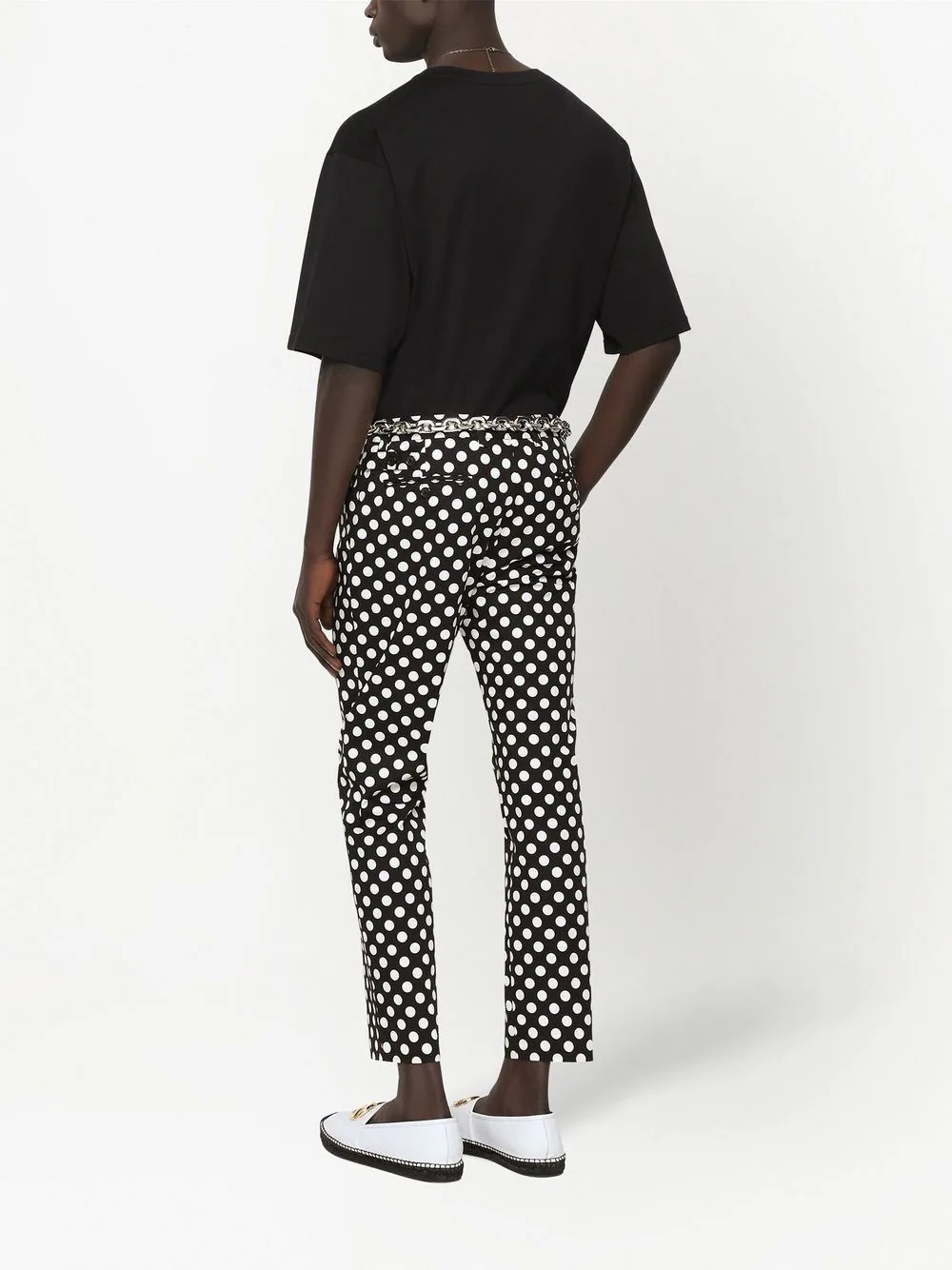 polka dot-print tailored trousers - 4