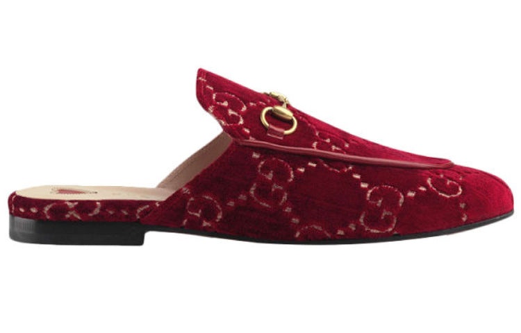 (WMNS) Gucci Princetown GG Velvet Mules 'Red' 475094-9JT20-6496 - 2