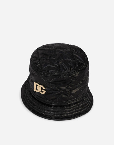 Dolce & Gabbana Nylon bucket hat with DG crystal embellishment outlook