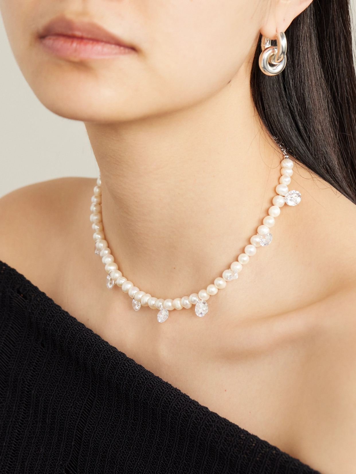 Dreaming Awake Recycled Silver, Pearl And Cubic Zirconia Necklace - 2