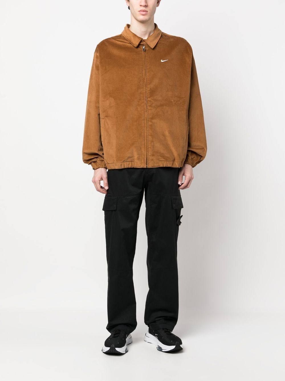 logo-embroidered corduroy Harrington jacket - 2