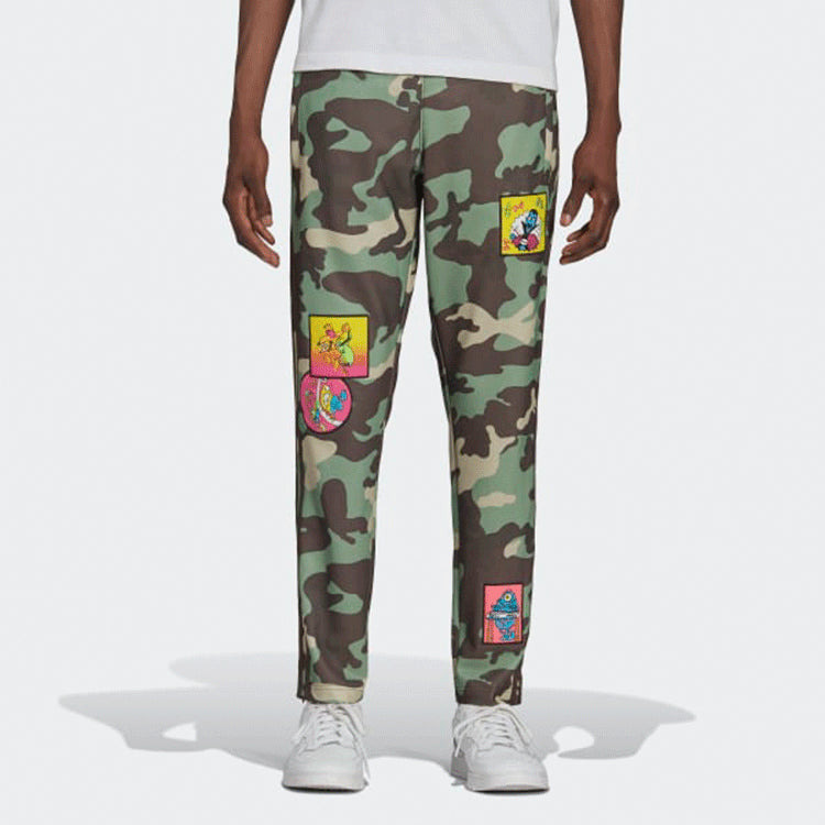 Men's adidas originals x JEREMY SCOTT Crossover Camouflage Sports Pants/Trousers/Joggers Green H5337 - 3