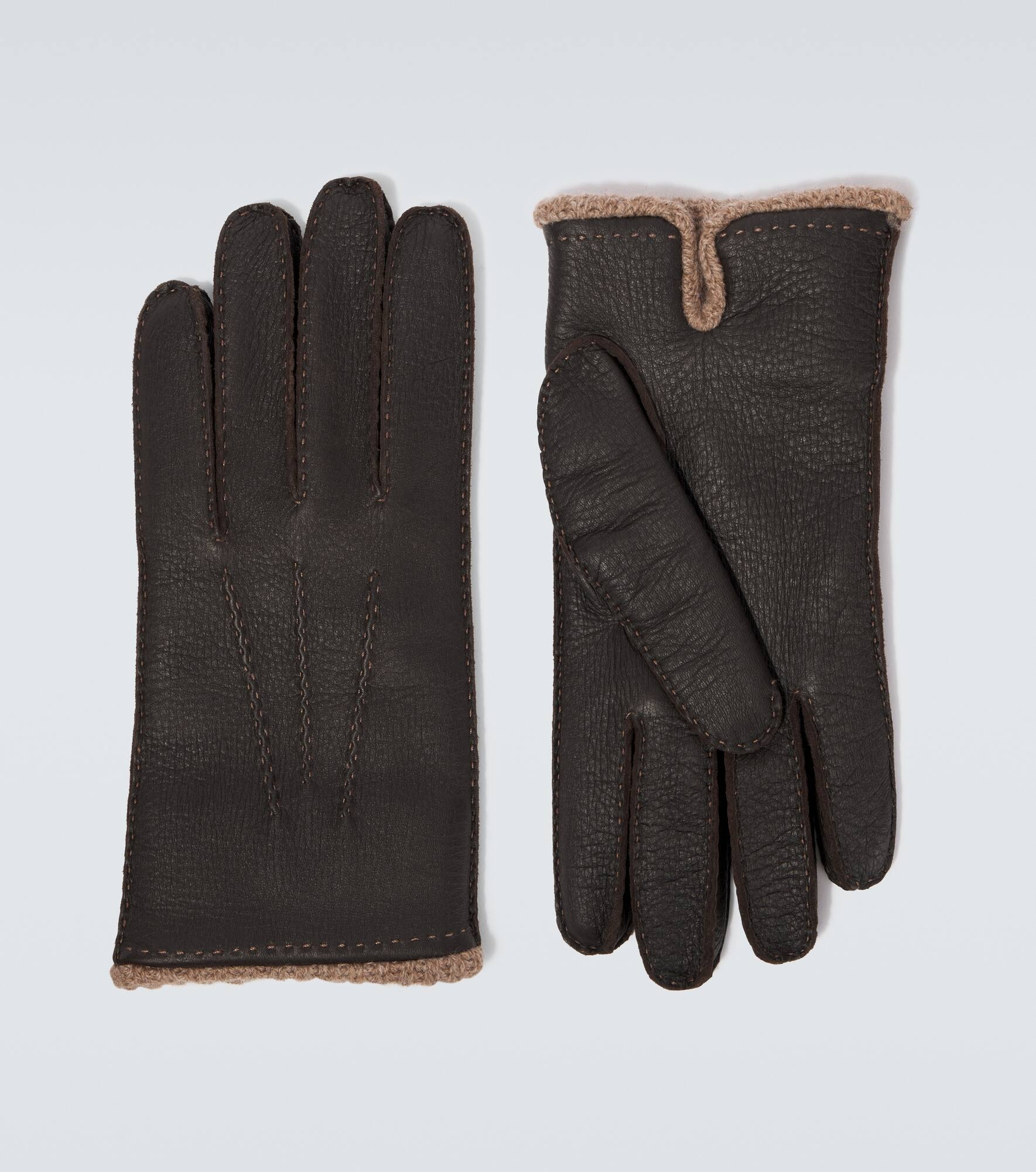 Cashmere-lined leather gloves - 1