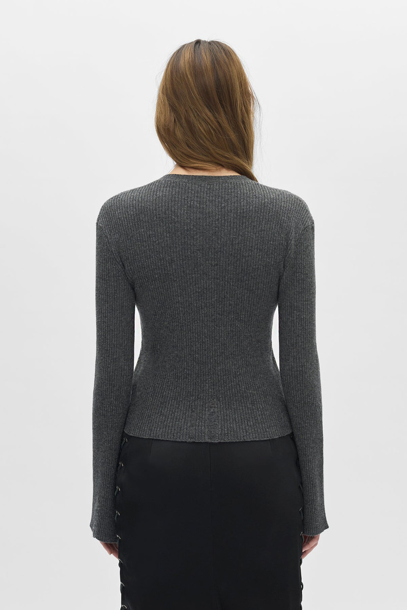 Fanja Cropped Laced Up Serafino Sweater 3