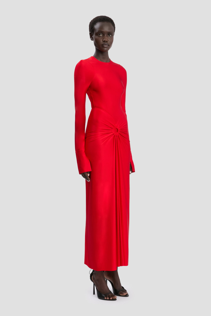 Frances Midi Dress In Cardinal Red 3