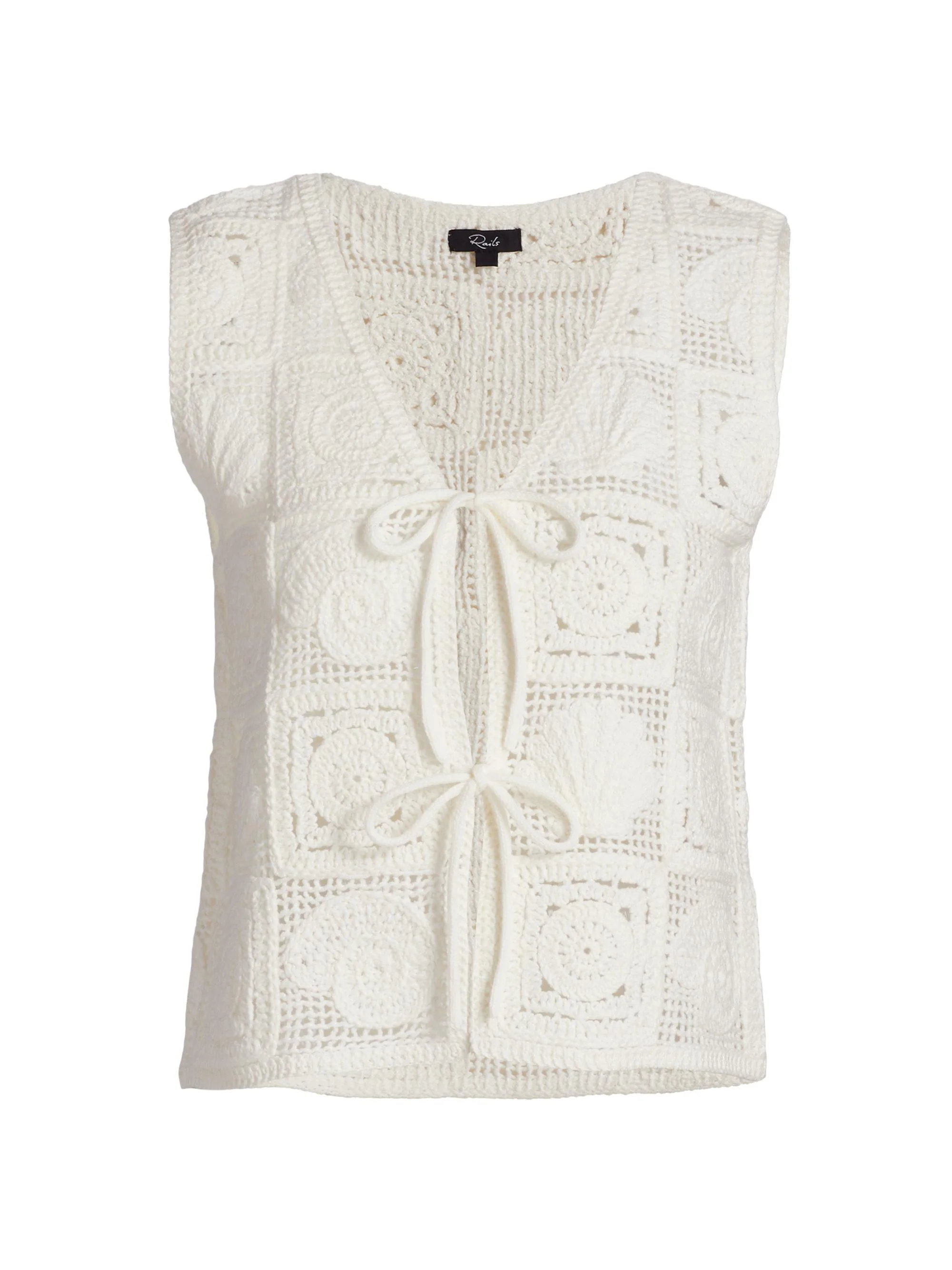 Women's Paz Crochet-Knit Sleeveless Top - White Sea Shell Crochet - 1