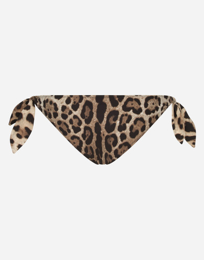 Dolce & Gabbana Leopard-print tie bikini bottoms outlook