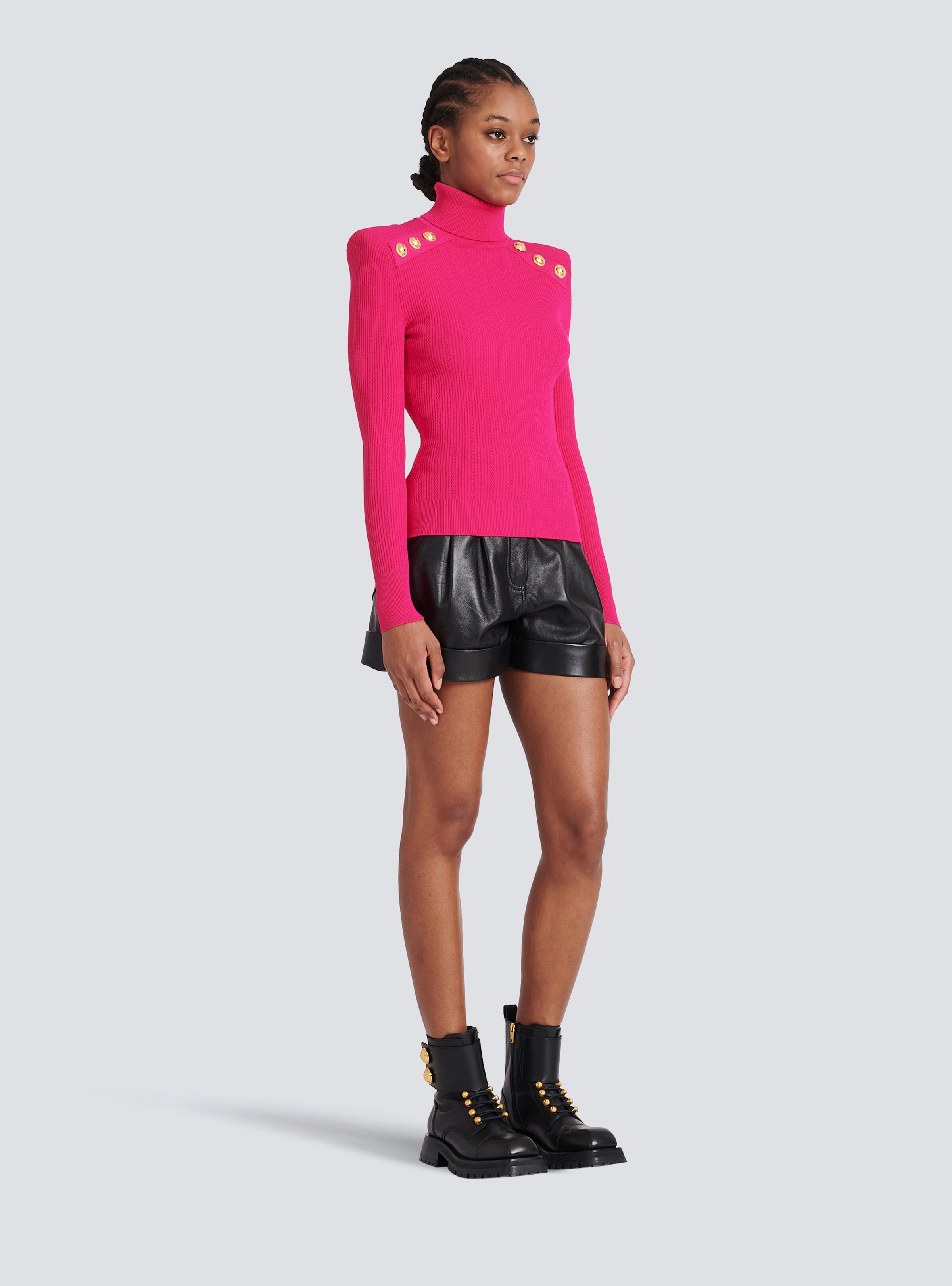 Knit sweater with gold-tone buttons - 6