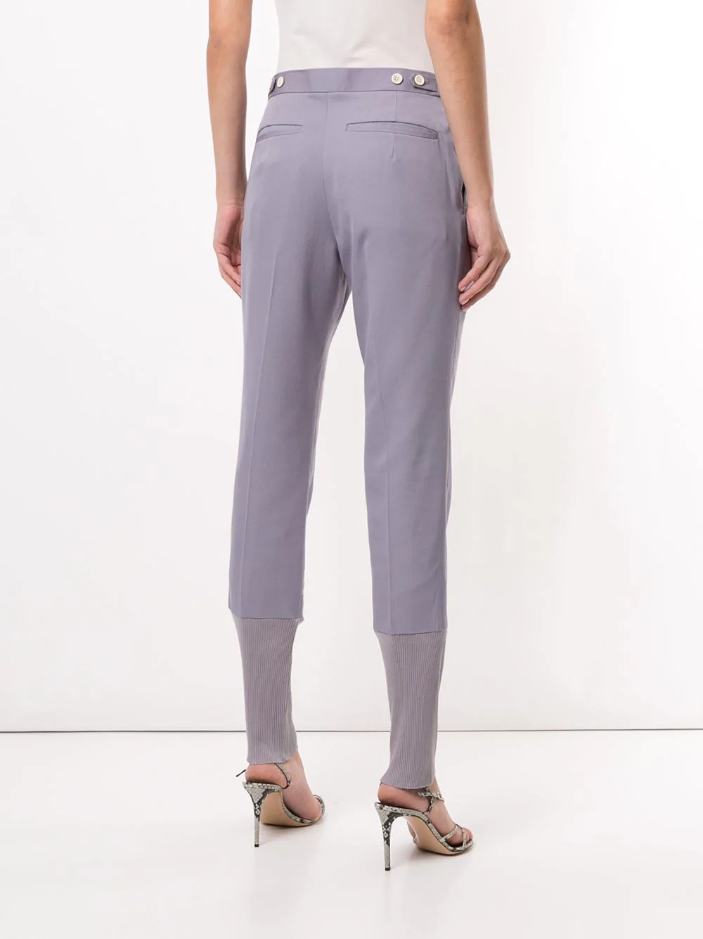 ribbed-panelled trousers - 4