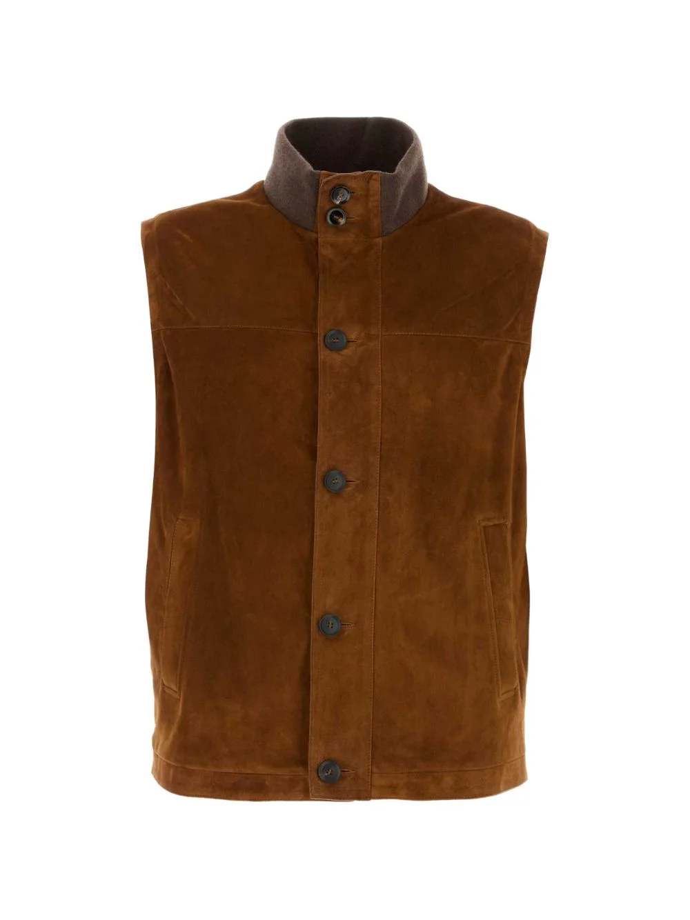 suede buttoned gilet - 1