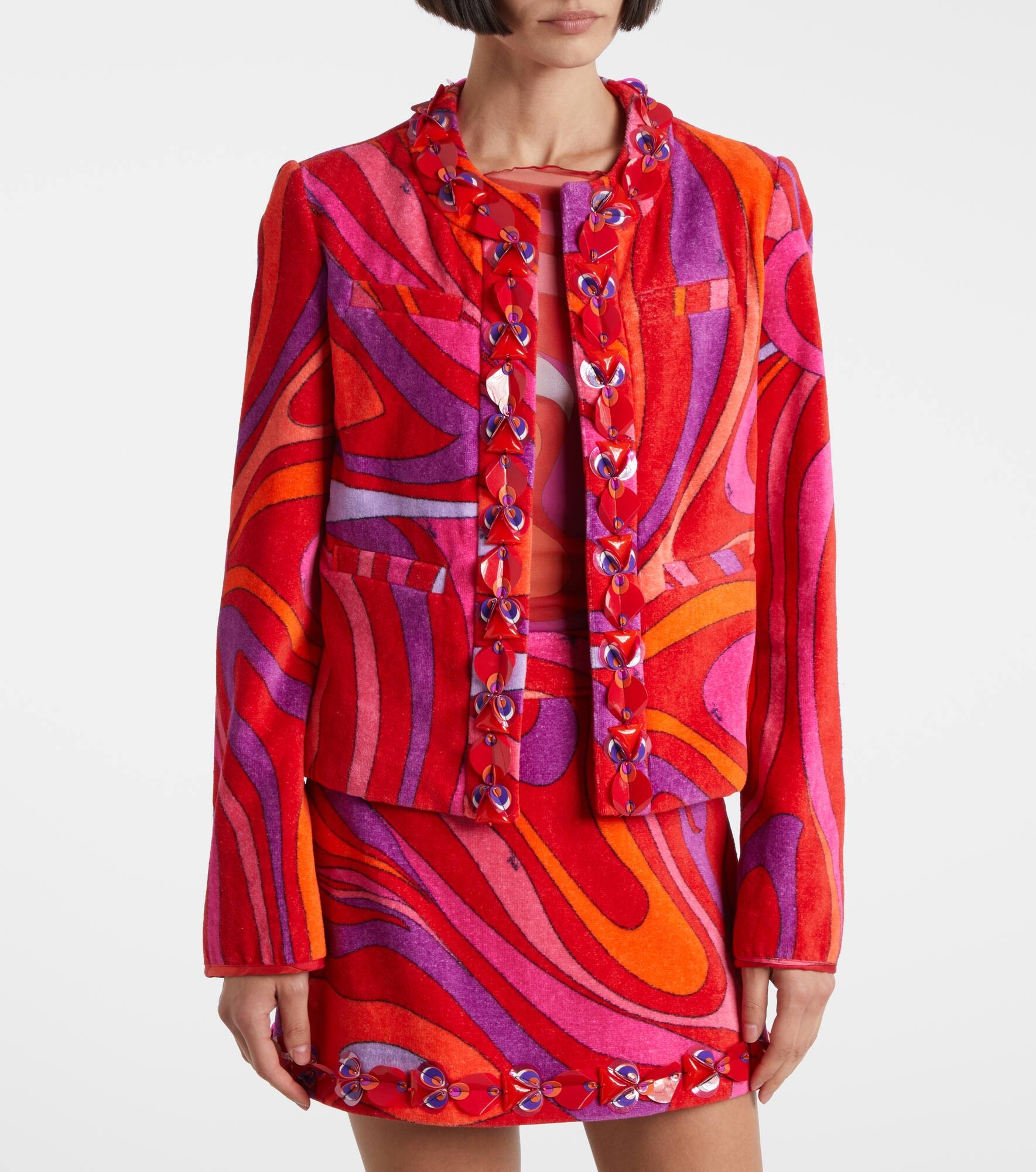 Marmo embellished cotton terry jacket - 6