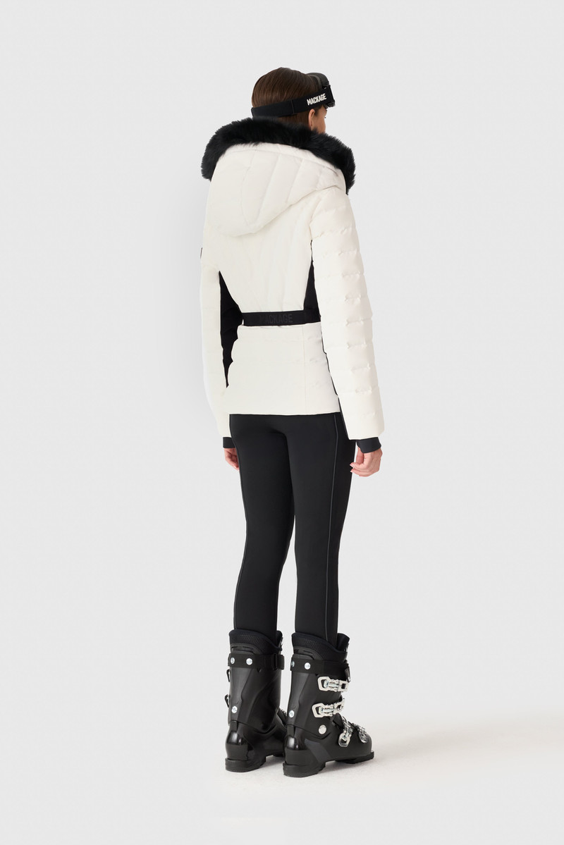 ELITA-ZR Down ski jacket with removable blue fox fur trim 5