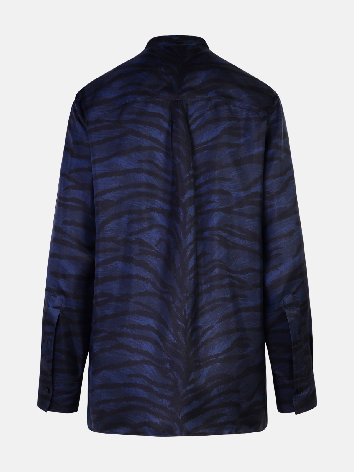 'STELLA MCCARTNEY' SHIRT WITH BRINDLE PRINT IN BLUE AND BLACK SILK - 3