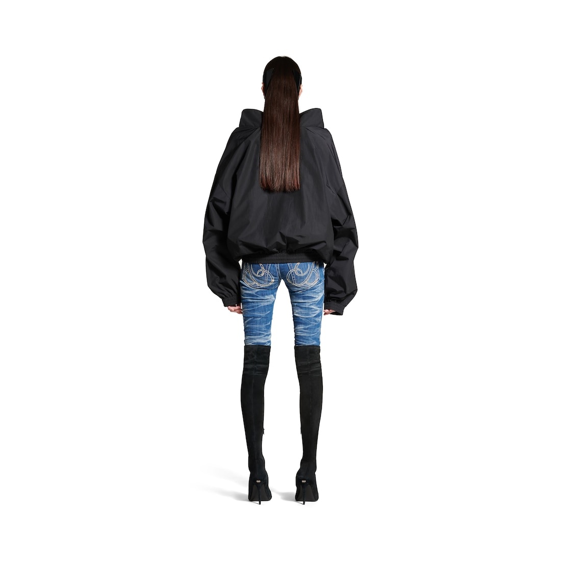 Women's Loop Sports Icon Off Shoulder Jacket in Black - 4