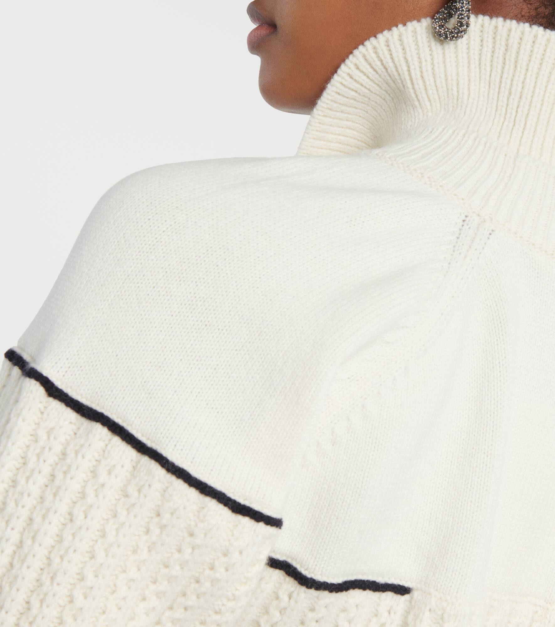Double-collar wool sweater - 5