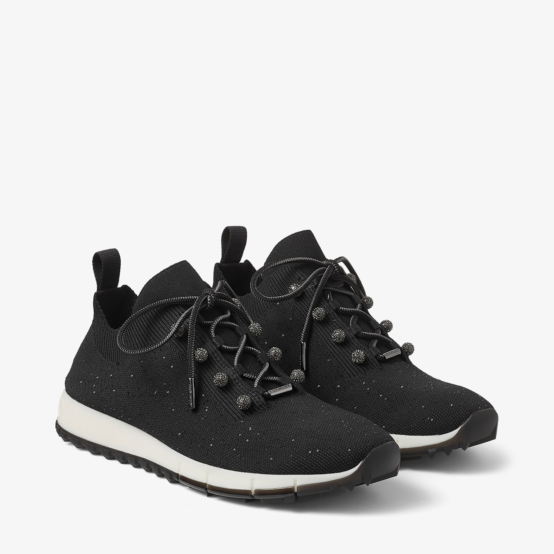 Veles
Black Sequin Knit Trainers - 3