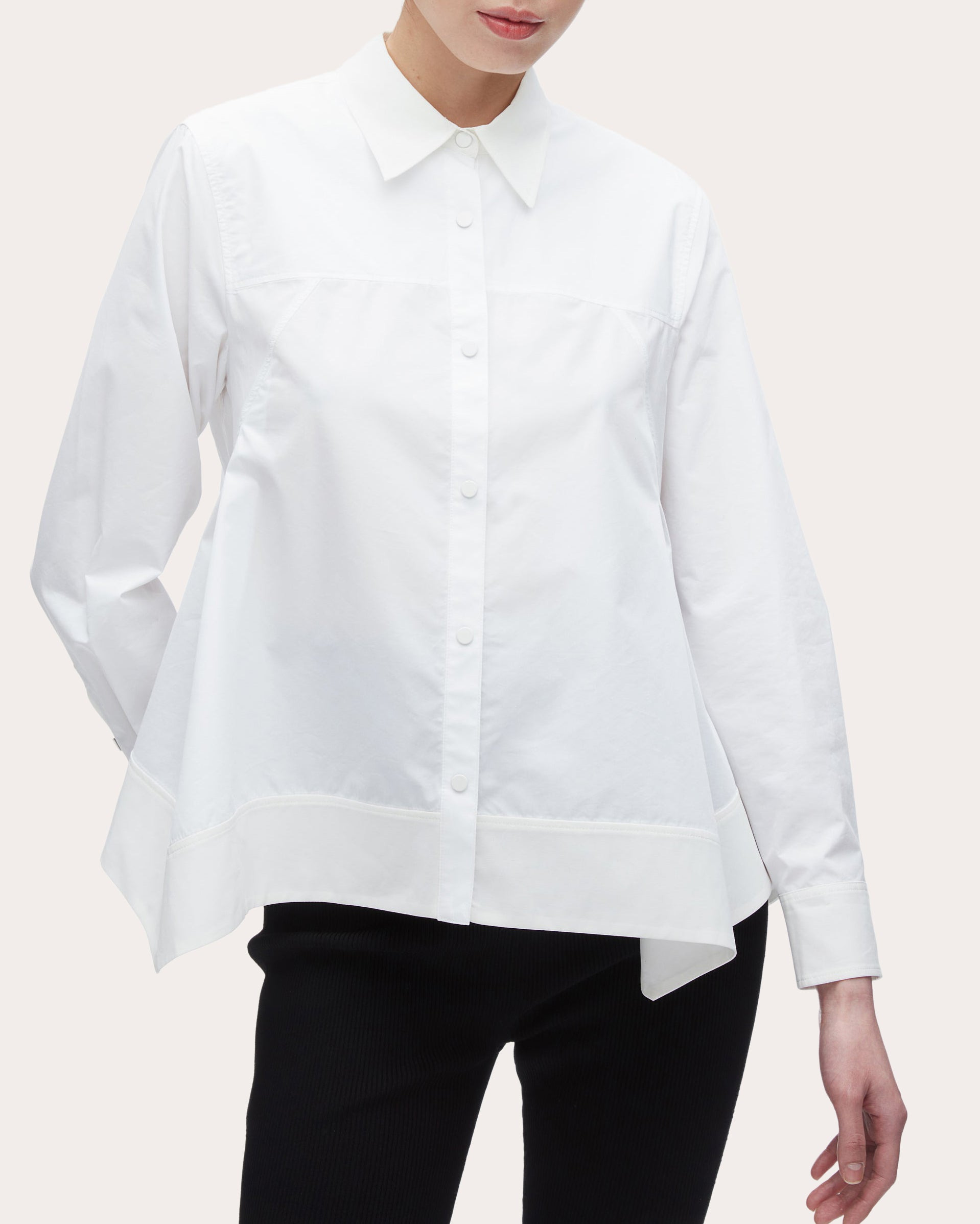 Asymmetric Techno Poplin Shirt - 4