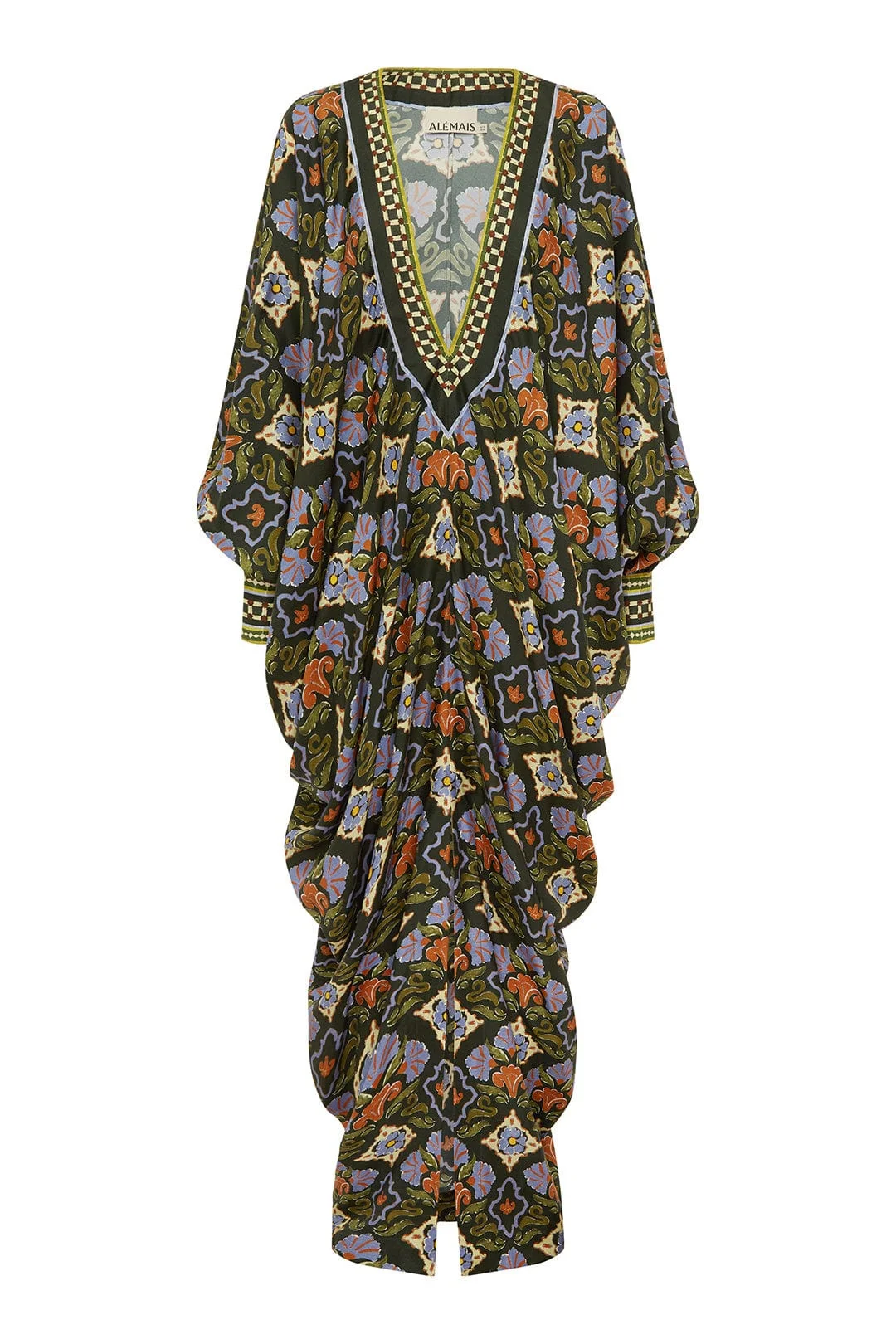 Cece V Neck Silk Midi Dress - 1