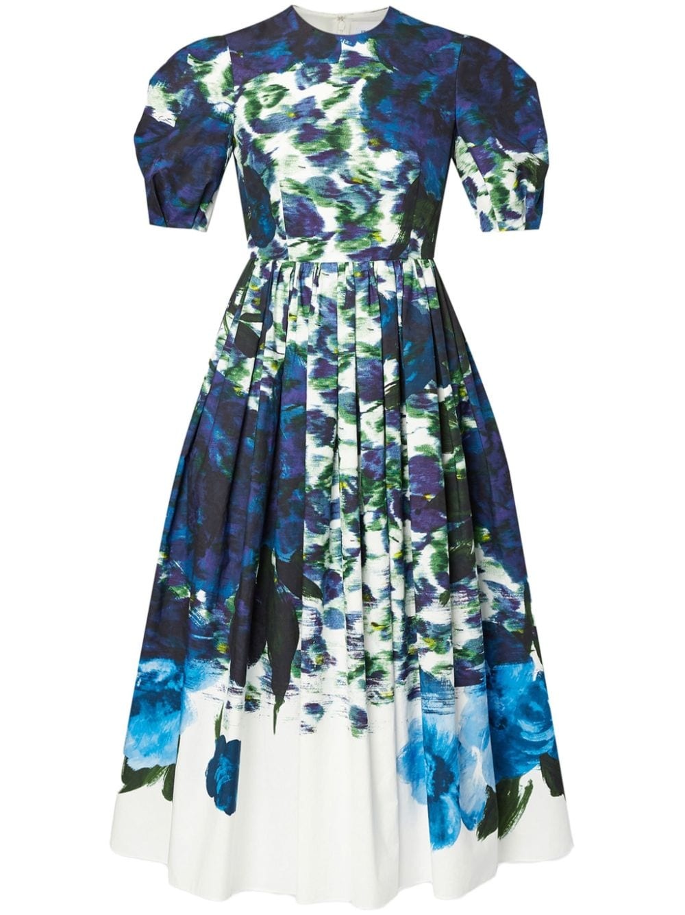 abstract-print tafetta midi dress - 1