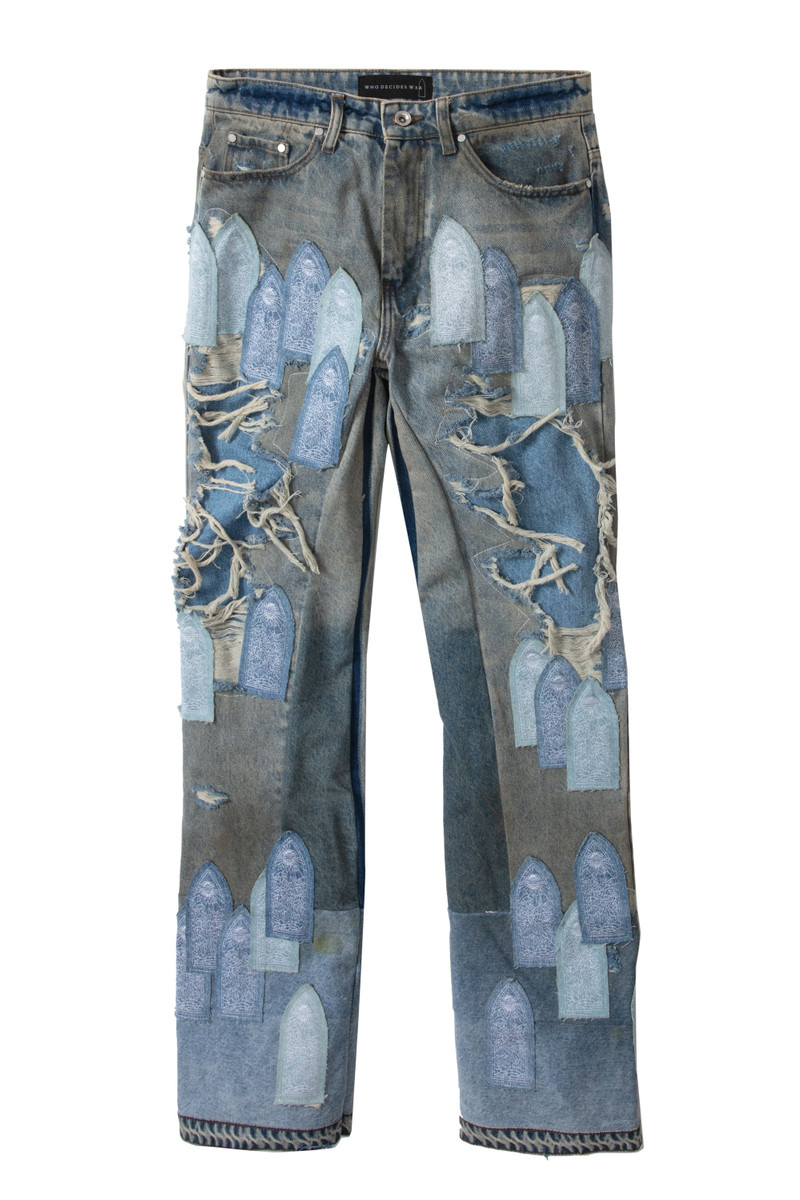 PATCHED ARCH REPAIRED BLOWOUT DENIM 1