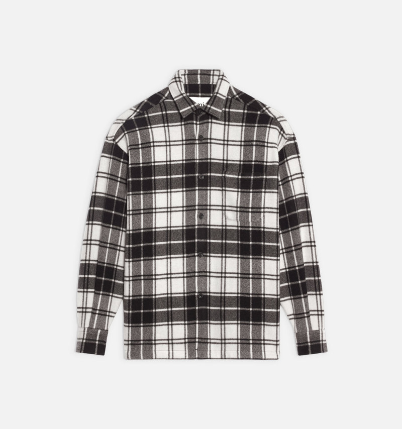 AMI Paris Checked Overshirt With Ami Paris Print outlook