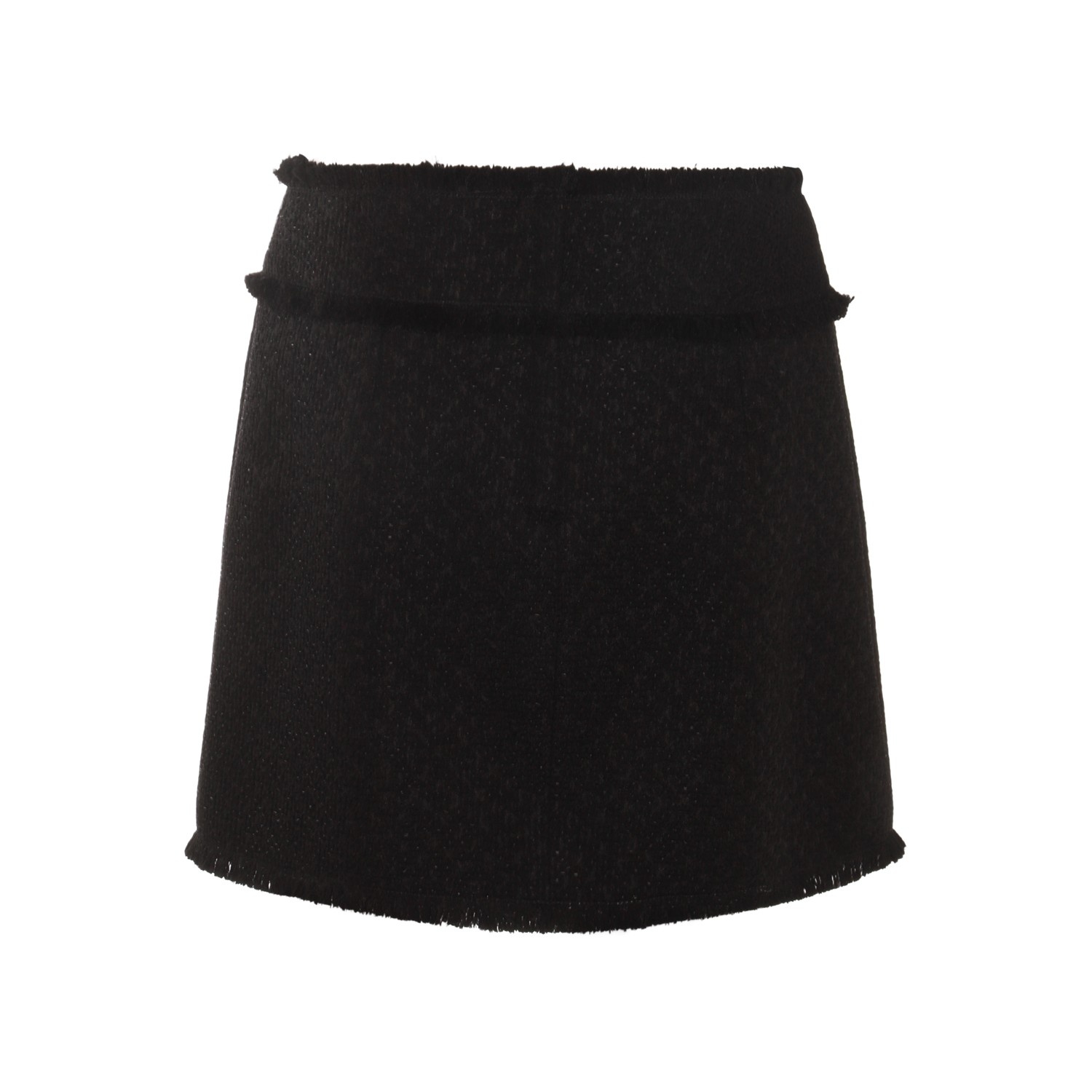 BLACK WOOL SKIRT - 2