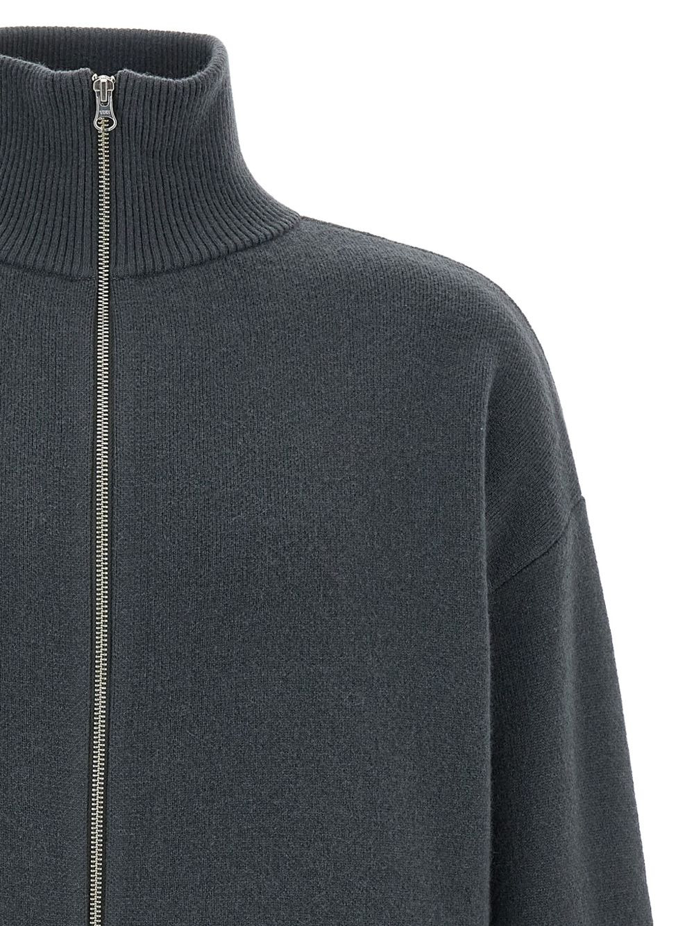 high-neck zip-front cardigan - 4